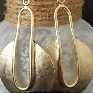 Golden Round Dangle Earrings Retro Bohemian Style For Women Tribal Jewelry